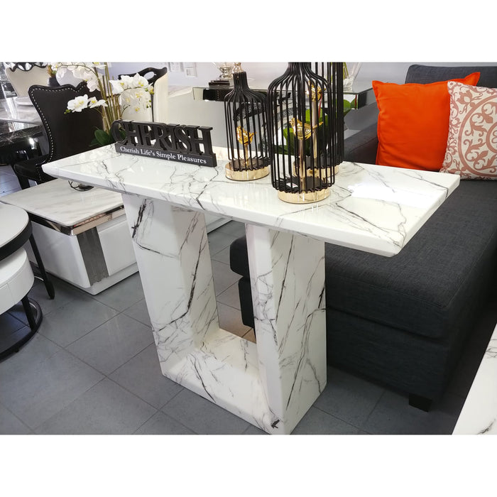 White Havana Marble Console Table 120cm