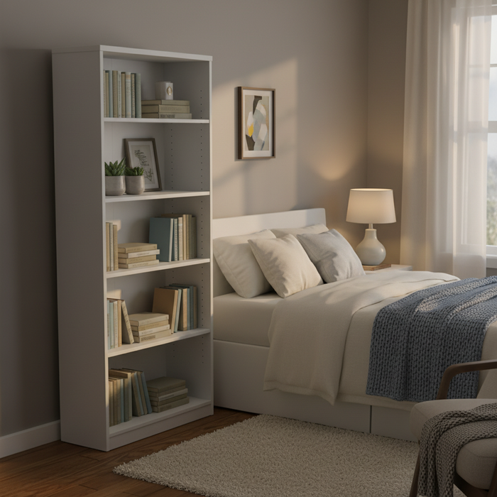 Claremont White  Bookcase 80cm