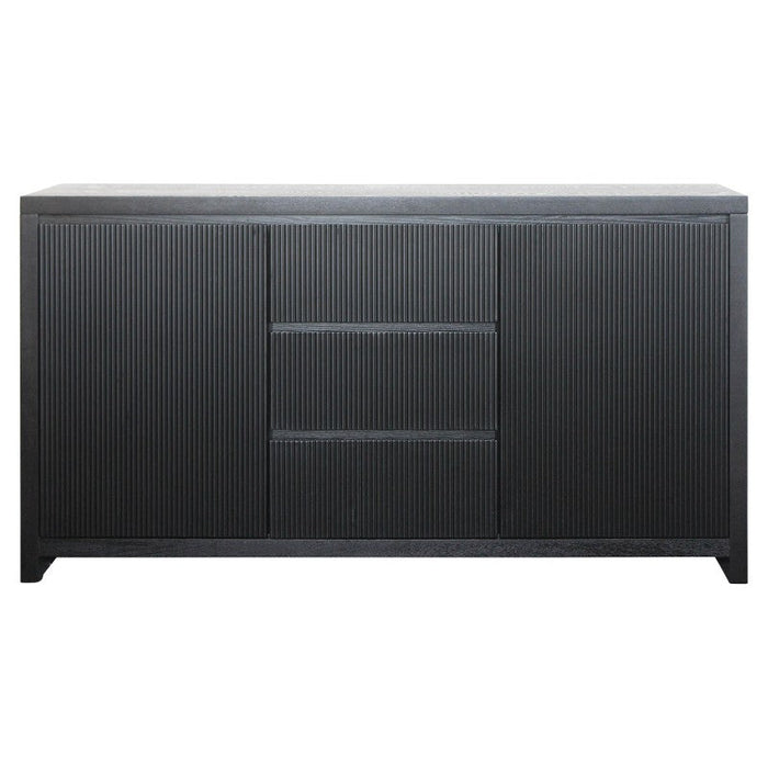 Black Atlas 2 Door 3 Drawer Sideboard, 160cm