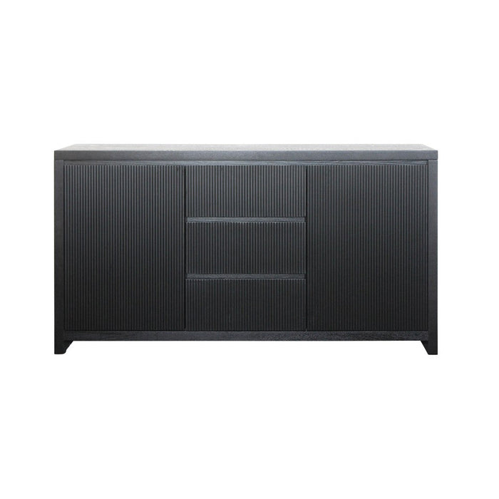 Black Atlas 2 Door 3 Drawer Sideboard, 160cm