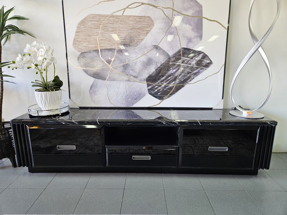 Madrid Black Marble 200cm Tv Unit