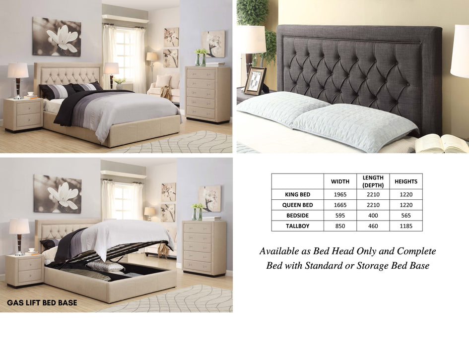 Nelson Fabric Queen Bed Frame