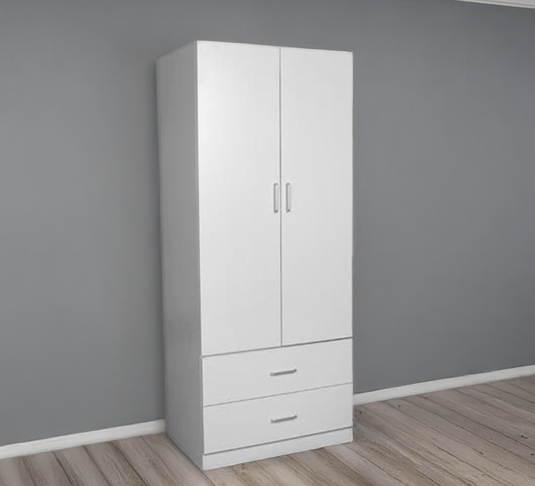 Remo 2 Door Drawer Wardrobe White