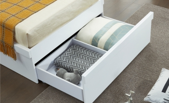 Newport White King Single Storage Gas Lift Bed | Sydney Bed