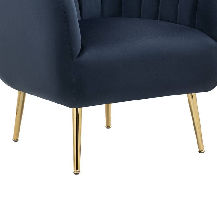 Cecil Velvet Navy Accent Tub Chair