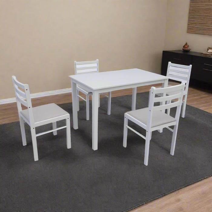 Conara White 5 Piece Dining Set