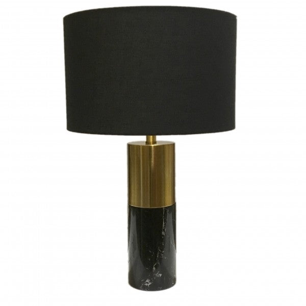 Round Black Gold Marble Lamp