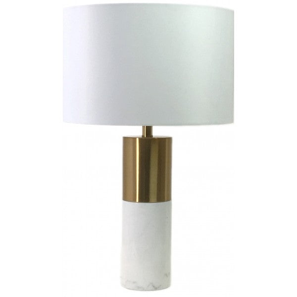 Round White Marble Lamp