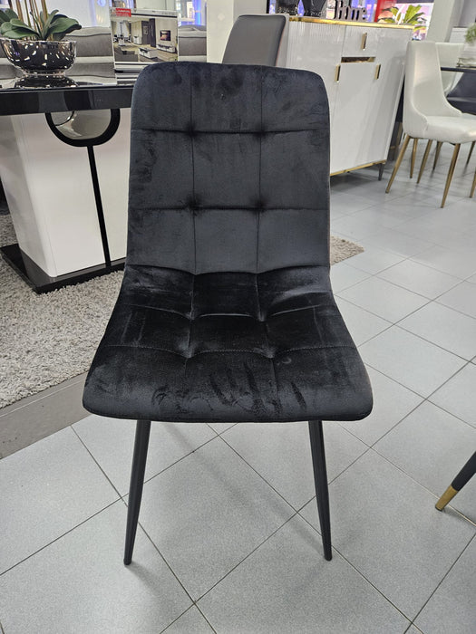 ( Set of 4 ) Black Foran Velvet Dining Chairs