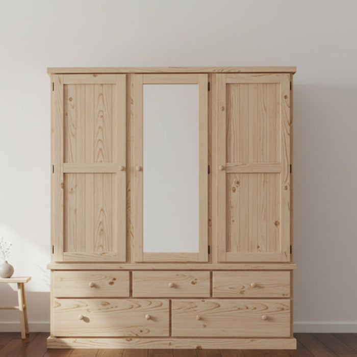 Large 3 Door Timber Robe 182cm