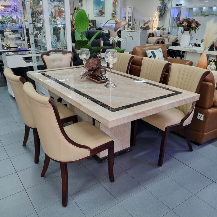 Beige Marble Dining Table