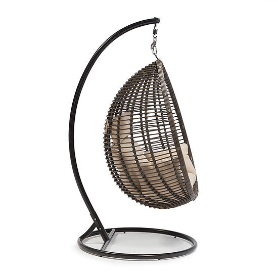 Shena Outdoor Rattan Hanging Swing Chair Brown