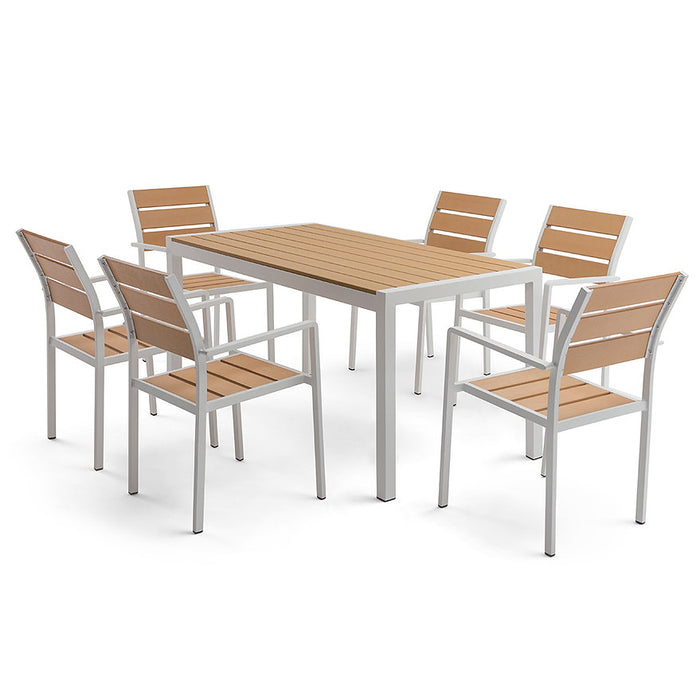 Natural 6 Seater Acava Outdoor Dining Table Set