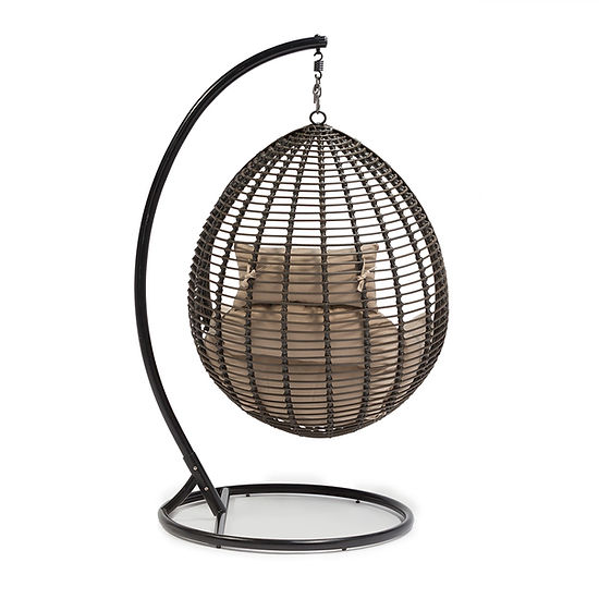Shena Outdoor Rattan Hanging Swing Chair Brown