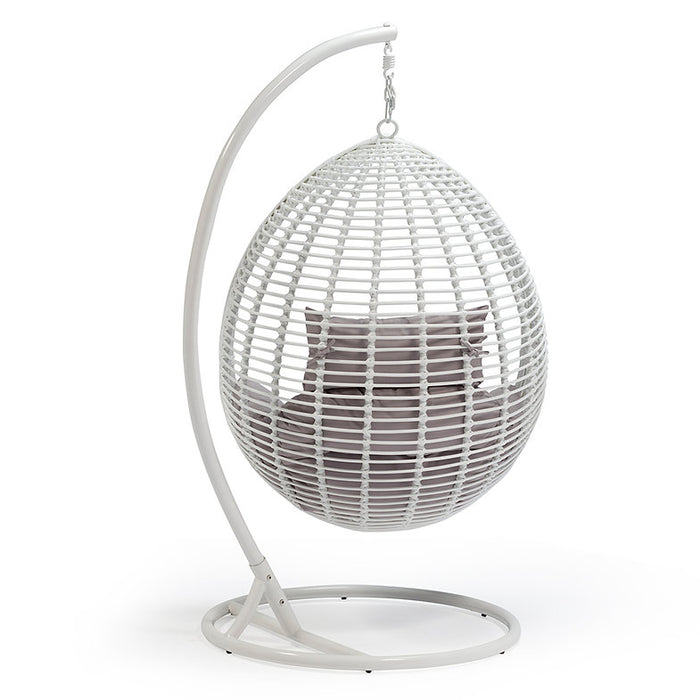 Shena Outdoor Rattan Hanging Swing Chair White