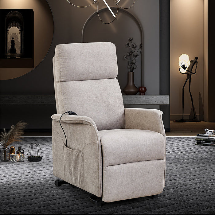 Yass Electric Recliner Lift Chair Vanilla Beige