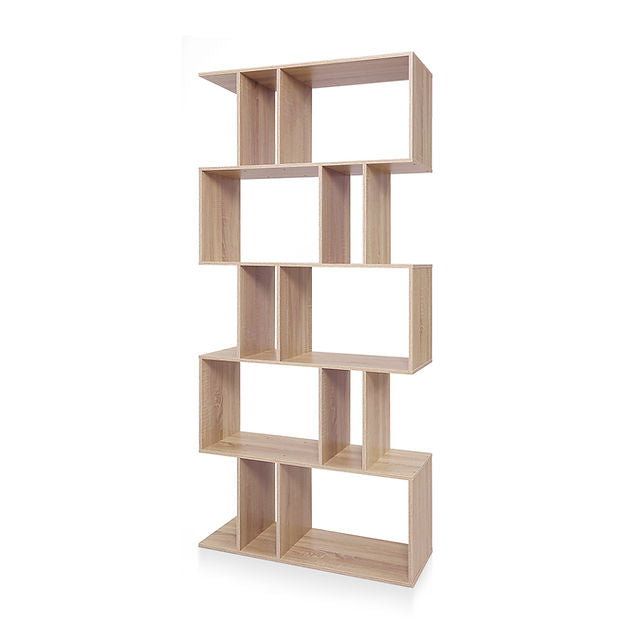 Oak 5 Tier Display Bookshelf