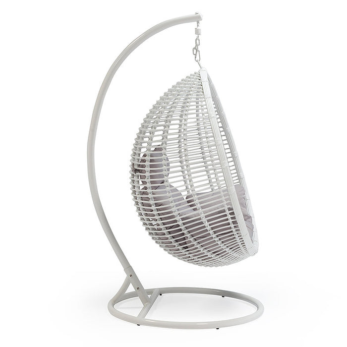 Shena Outdoor Rattan Hanging Swing Chair White