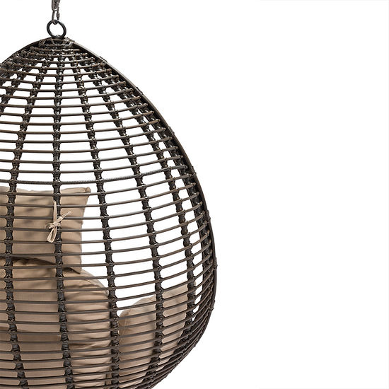Shena Outdoor Rattan Hanging Swing Chair Brown