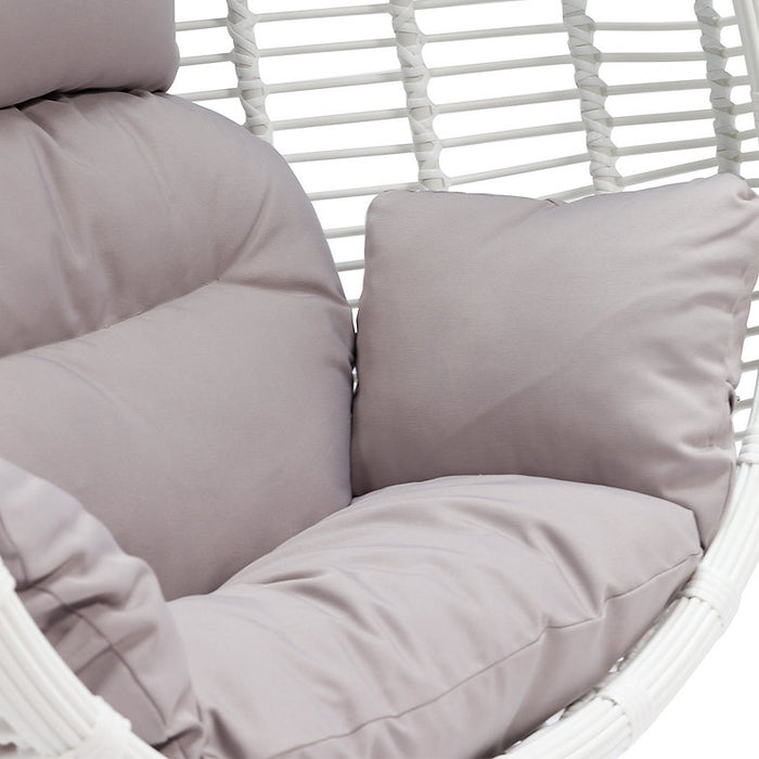 Shena Outdoor Rattan Hanging Swing Chair White
