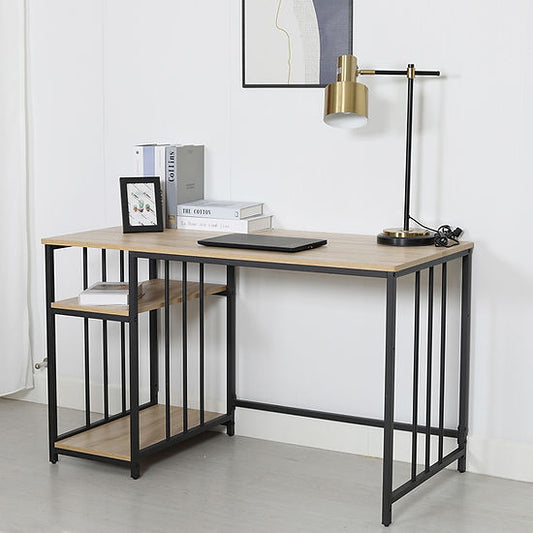 Industrial Style Computer Desk Oak