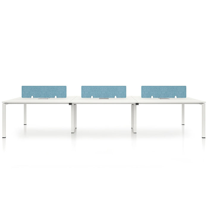 Emery 4.2M 6-Seater Office Table Without Cabinet White