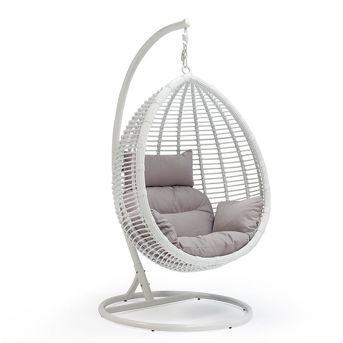 Shena Outdoor Rattan Hanging Swing Chair White