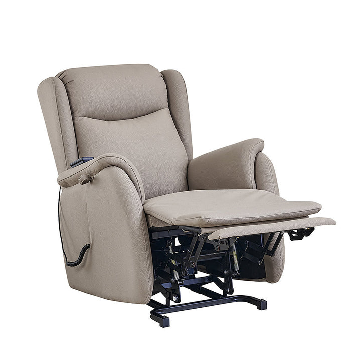 Beige Hobart Electric Lift Up Recliner Armchair with Remote Control