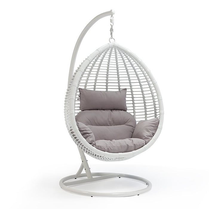 Shena Outdoor Rattan Hanging Swing Chair White