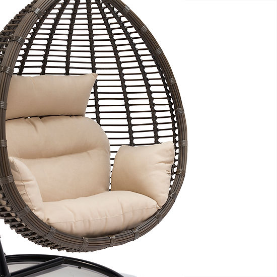 Shena Outdoor Rattan Hanging Swing Chair Brown