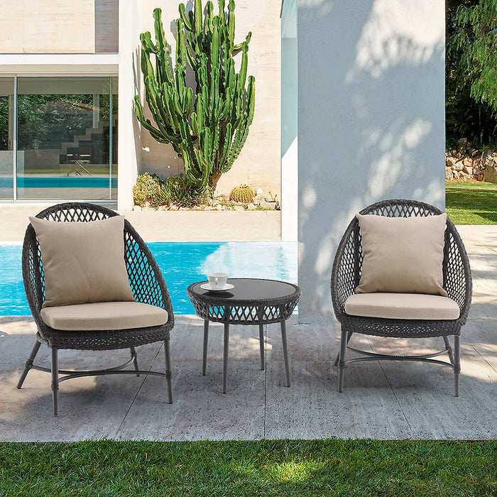 Dark Brown Palawan Outdoor 2 Seater Lounge Set