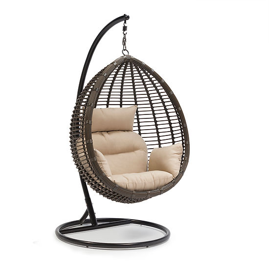 Shena Outdoor Rattan Hanging Swing Chair Brown