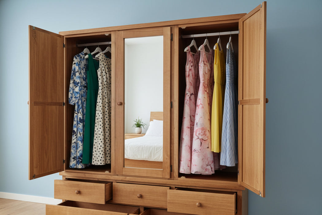 Large 3 Door Timber Robe 182cm