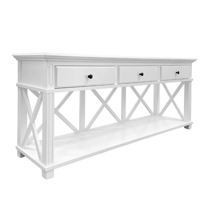 Sorrento White Hampton 3 Drawers Console Table