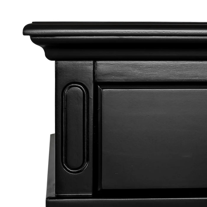 Hamptons 2 Drawer Hallway  Table Black 130cm