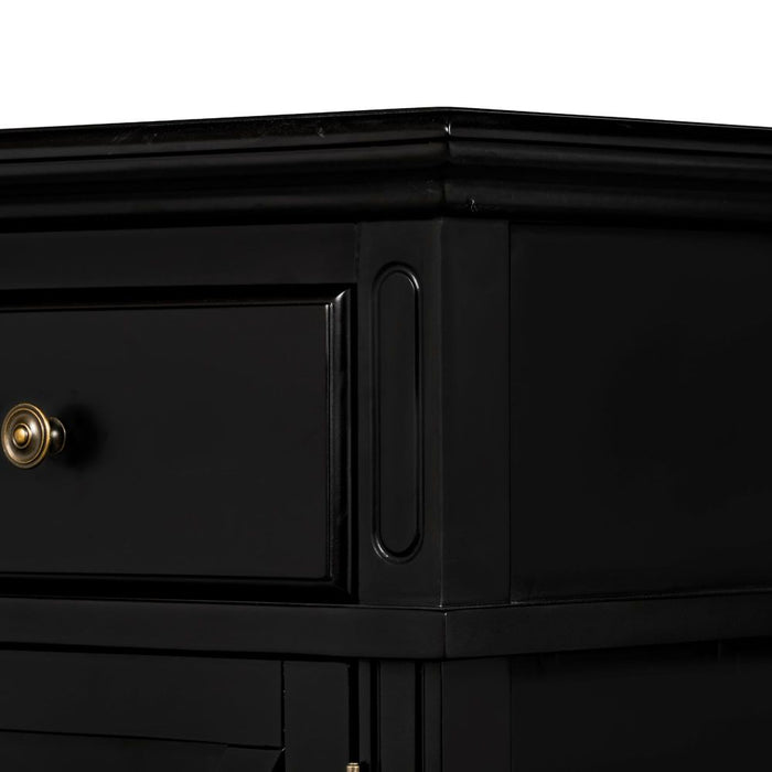 Sorrento Black 3 Door Buffet, 145 cm