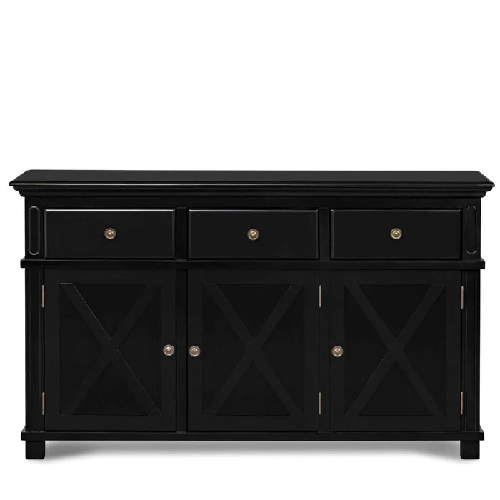 Black Sorrento 3 Door Hampton Buffet - 145cm