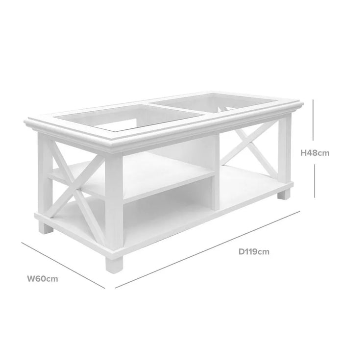 Sorrento Rectangular Hampton Coffee Table White