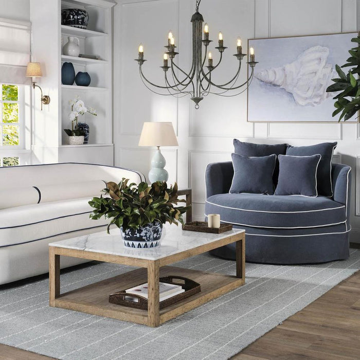 Denver 1.2m Marble Coffee Table - Natural