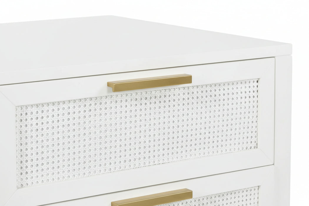 Santorini 3 Drawer Bedside White