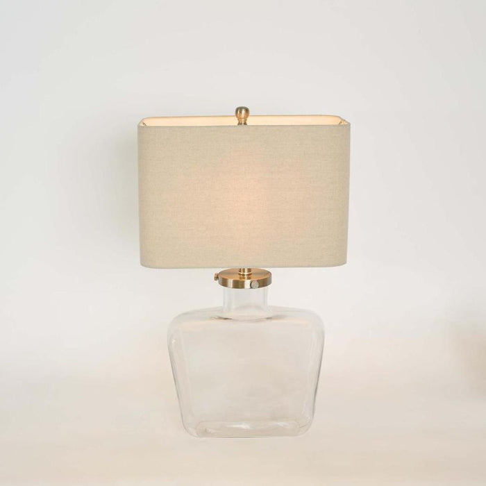 Fillable Bottle Lamp W Linen Shade