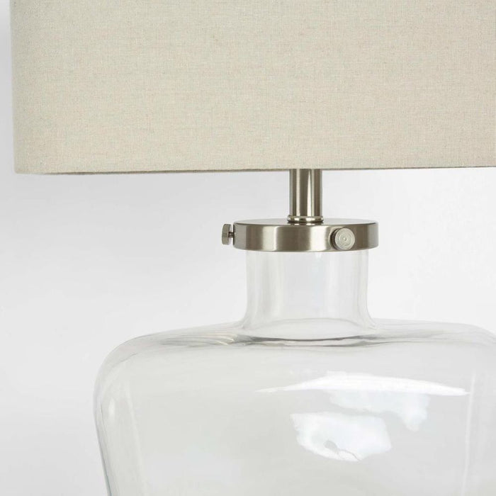 Fillable Bottle Lamp W Linen Shade