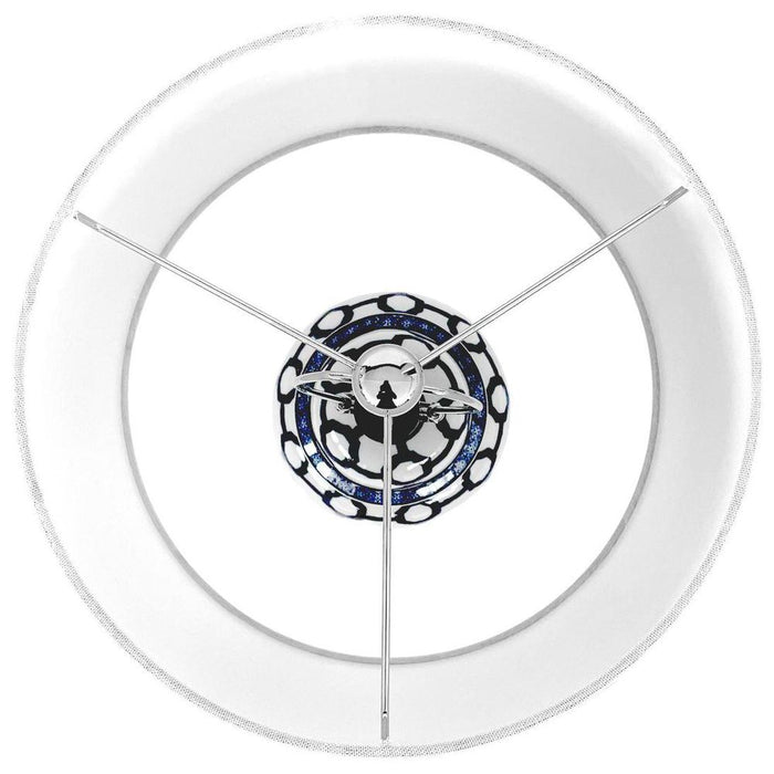 Lucca Small Blue & White Jar Shaped Lamp W/ Shade