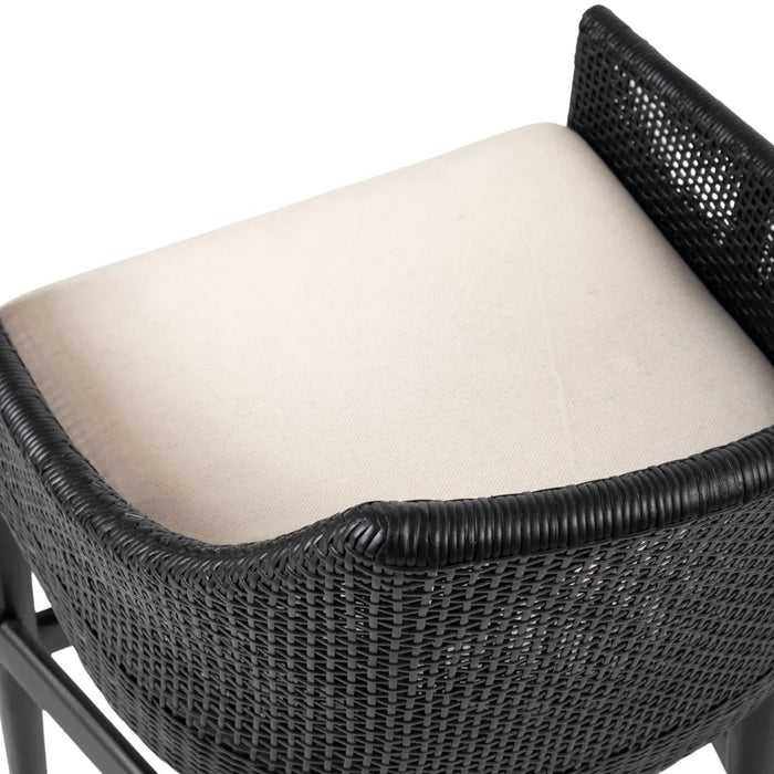 Carlingford Rattan Counter Stool Black