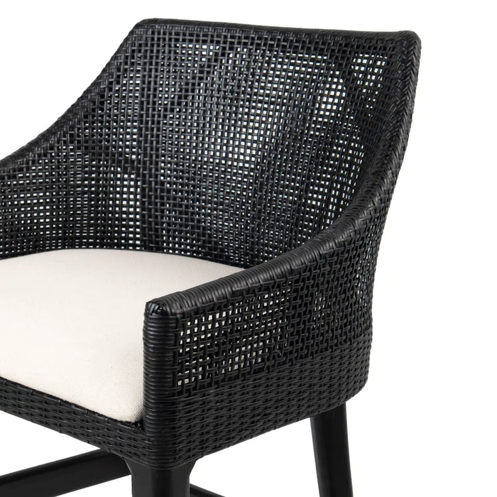 Carlingford Rattan Counter Stool Black