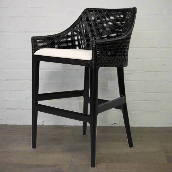 Carlingford Rattan Counter Stool Black