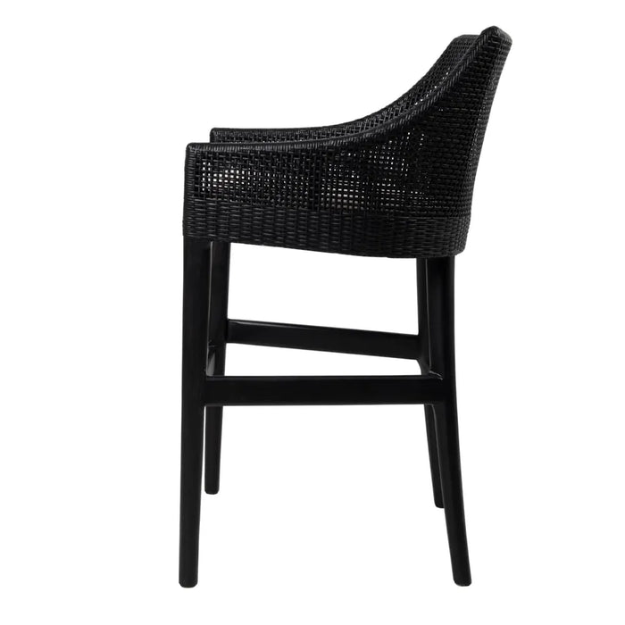 Carlingford Rattan Counter Stool Black