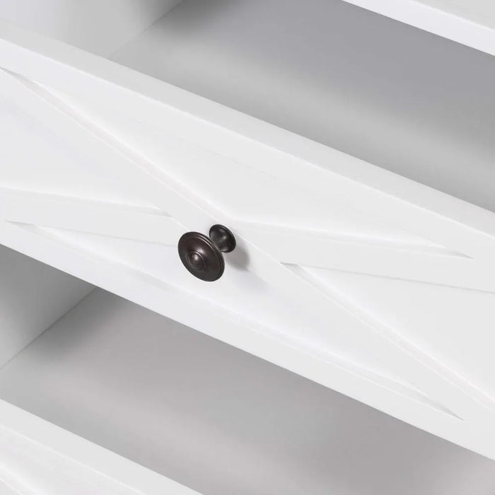 Sorrento Hamptons Medium 2 Drawer Bedside Table White