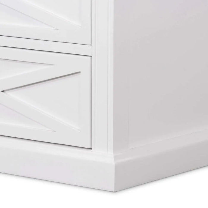Sorrento Hamptons Medium 2 Drawer Bedside Table White