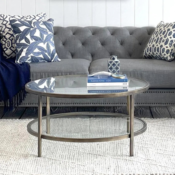 Palladium 90cm Round Coffee Table - Brass